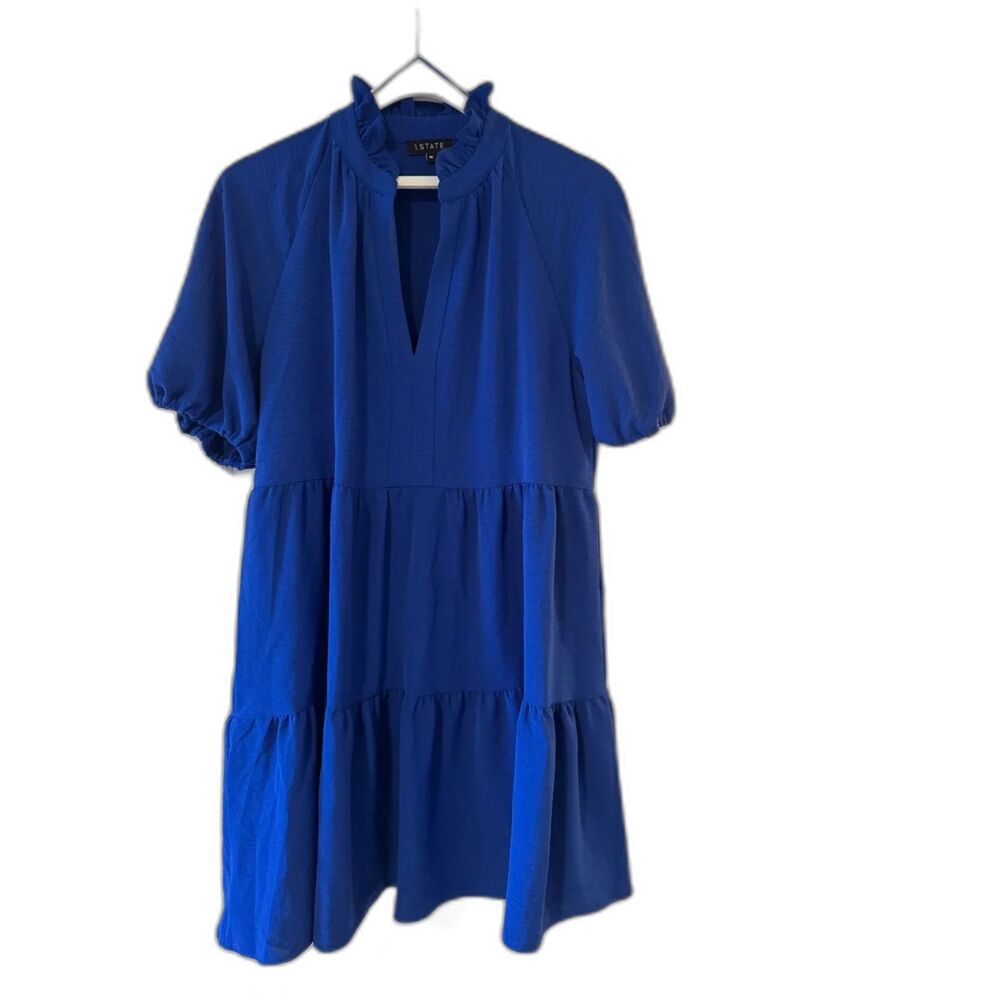 1.STATE Bold Cobalt Blue Mini Dress M LIKE NEW
